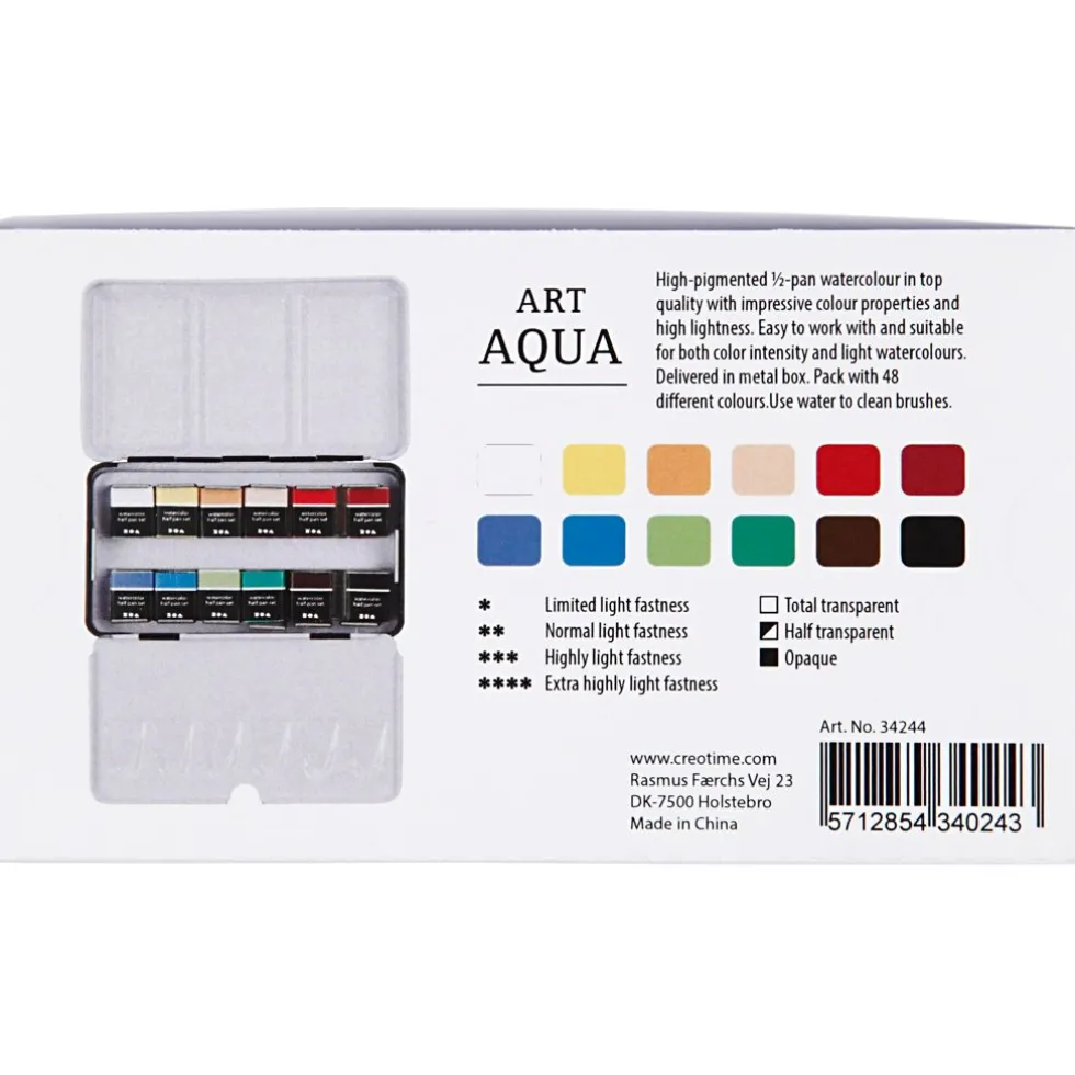 Akvarellivärit, Art Aqua, 12 väriä