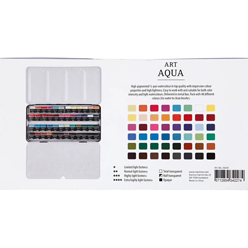Akvarellivärit, Art Aqua, 48 väriä