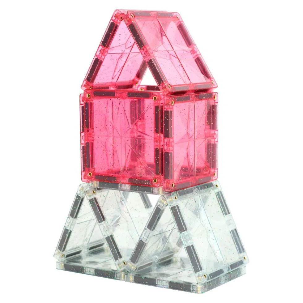 Cleverclixx | Läpinäkyvä glitter/pinkki, 16 kpl