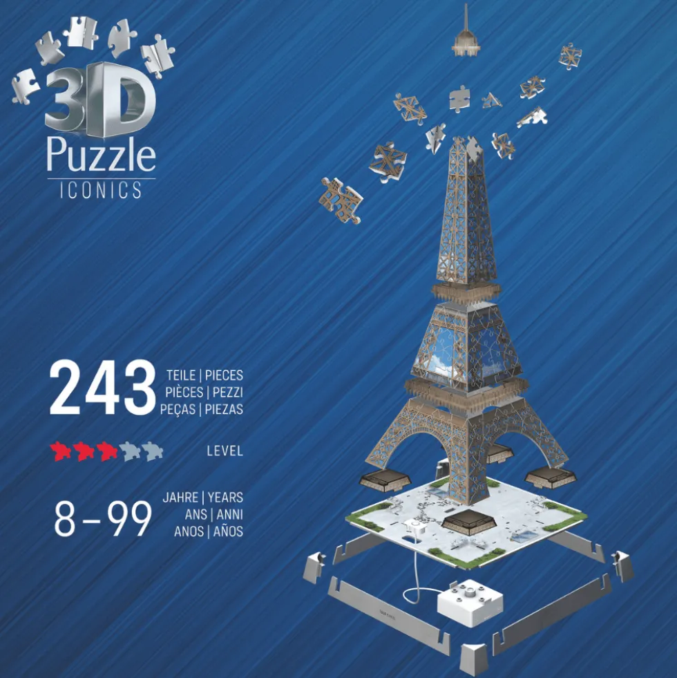 3D-LED-palapeli, 216 palaa - Eiffel-torni