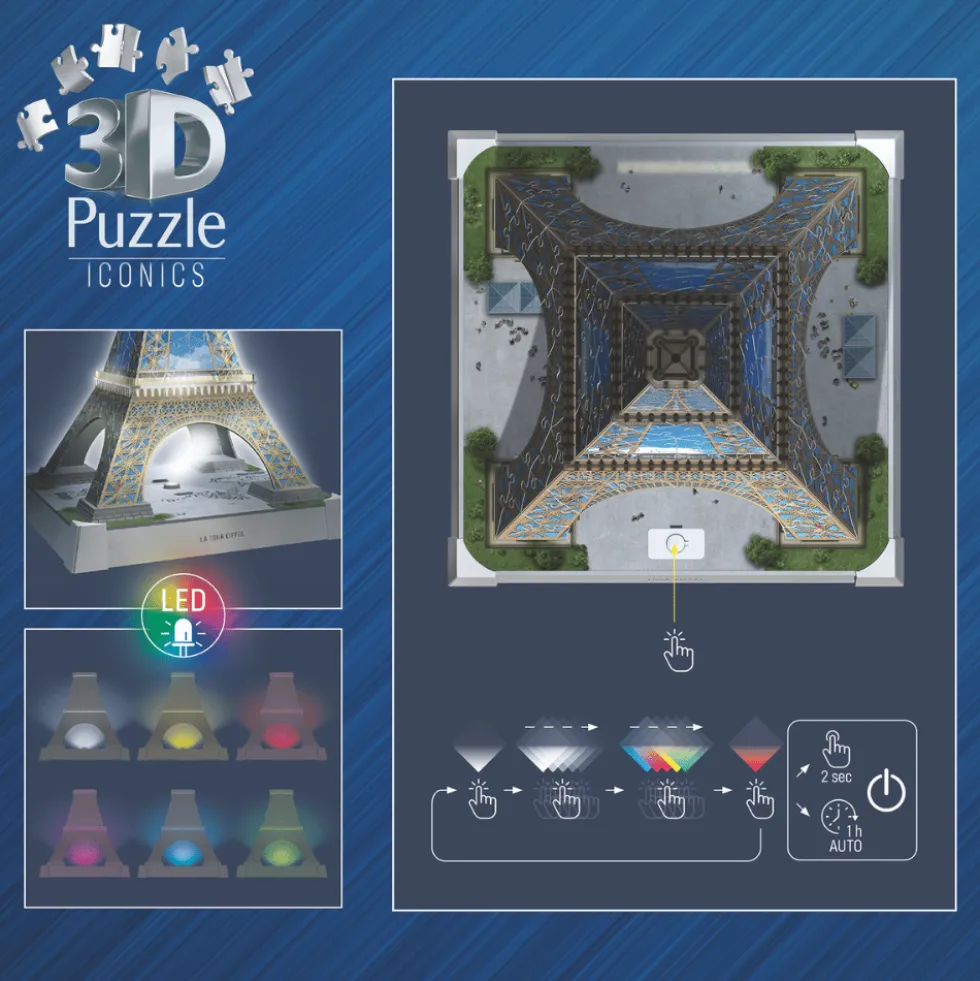 3D-LED-palapeli, 216 palaa - Eiffel-torni