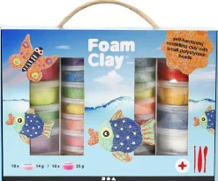 Foam Clay lahjapaketissa, 28 purkkia + työvälineet