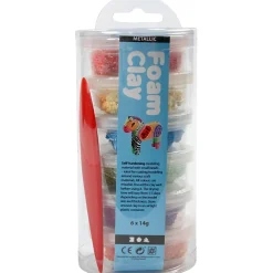 Foam Clay 6 x 14 gr - Metallin vahvat värit