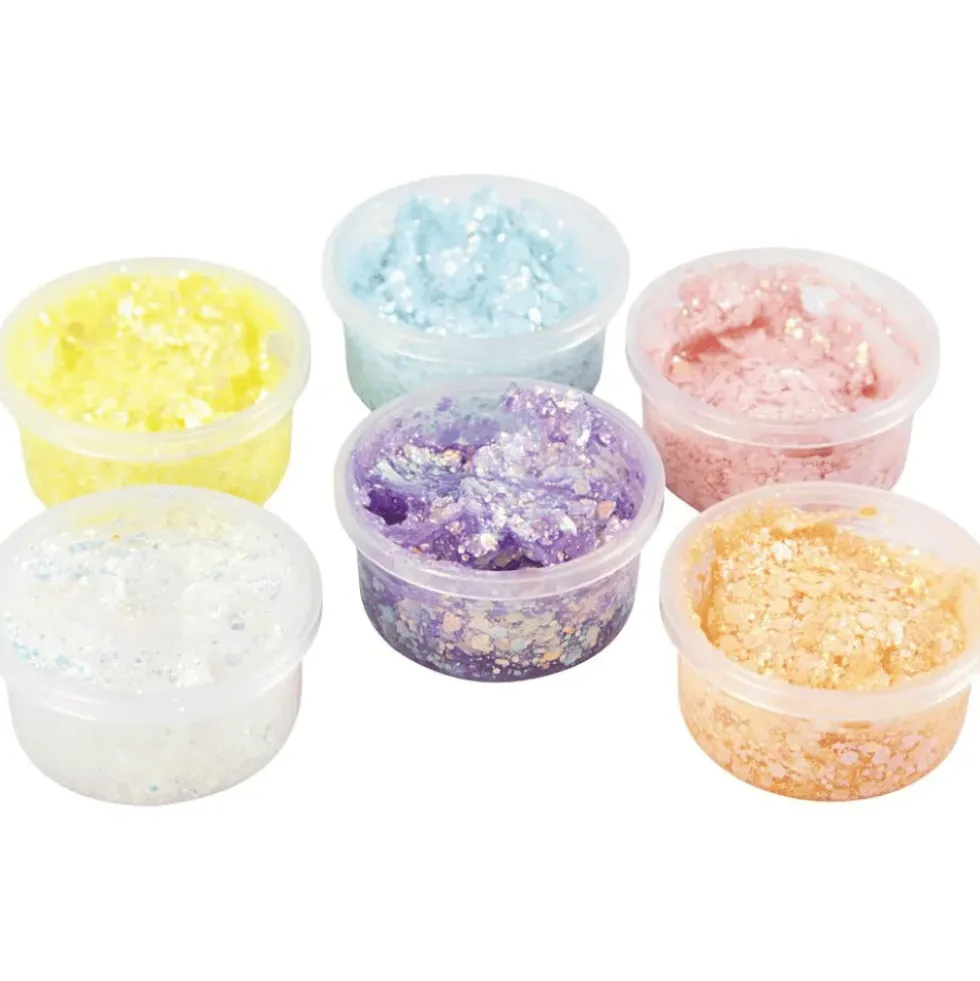 Glitter Clay 6 x 20 ml - Pastellivärit