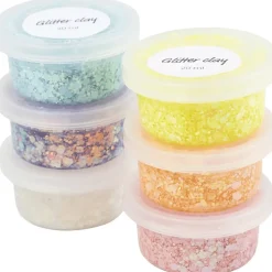 Glitter Clay 6 x 20 ml - Pastellivärit