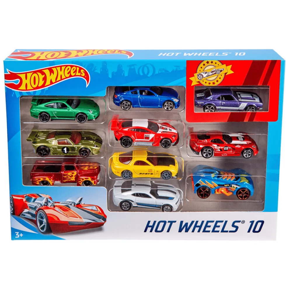 Hot Wheels -autot, lajitelma, 10 kpl