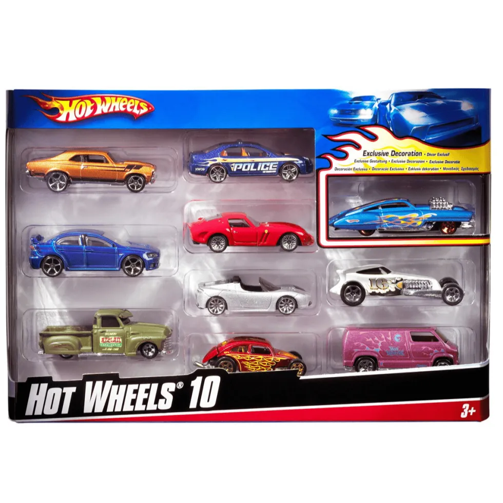 Hot Wheels -autot, lajitelma, 10 kpl