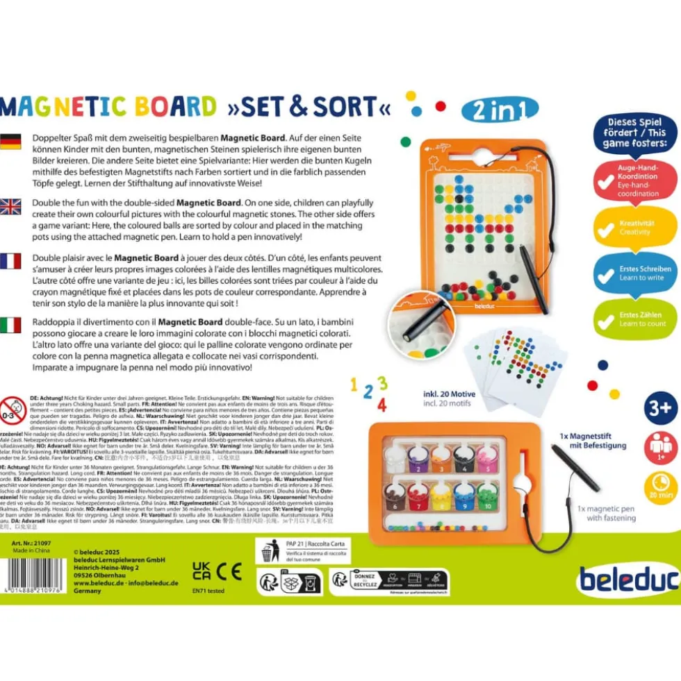 2-in-1 magneettitaulu – Värit & numerot
