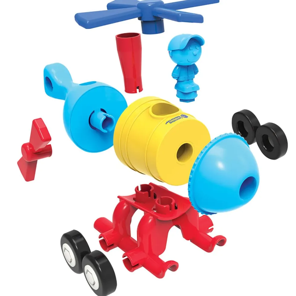 3-in-1 rakennussetti - Raketti, juna & helikopteri