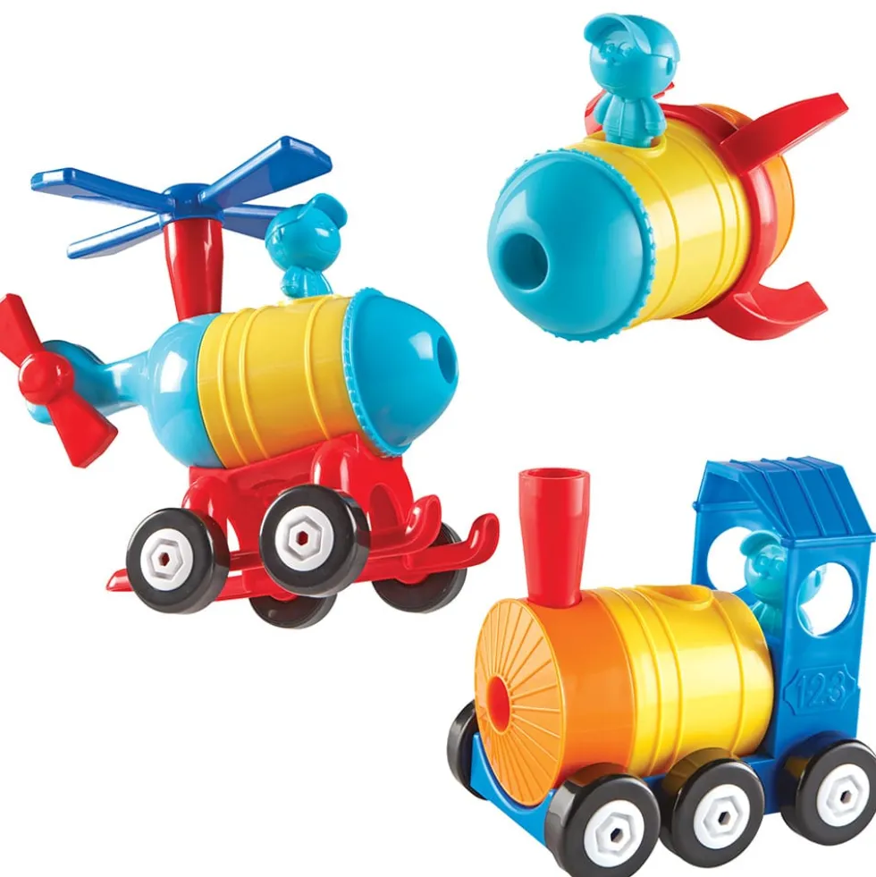 3-in-1 rakennussetti - Raketti, juna & helikopteri