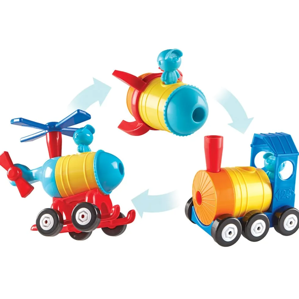 3-in-1 rakennussetti - Raketti, juna & helikopteri