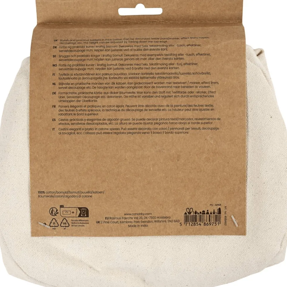 Kangaskori Ø20 cm – Koristele itse, 2 kpl