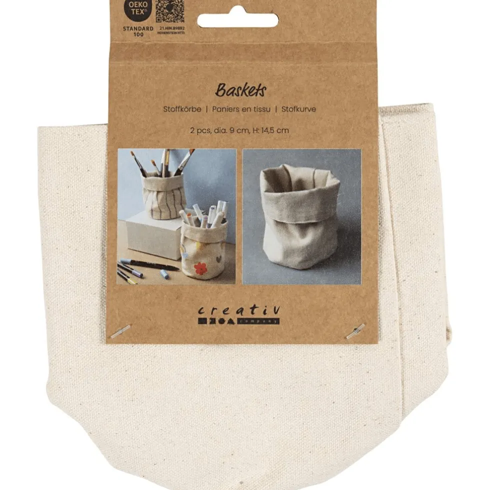 Kangaskori Ø9 cm – Koristele itse, 2 kpl
