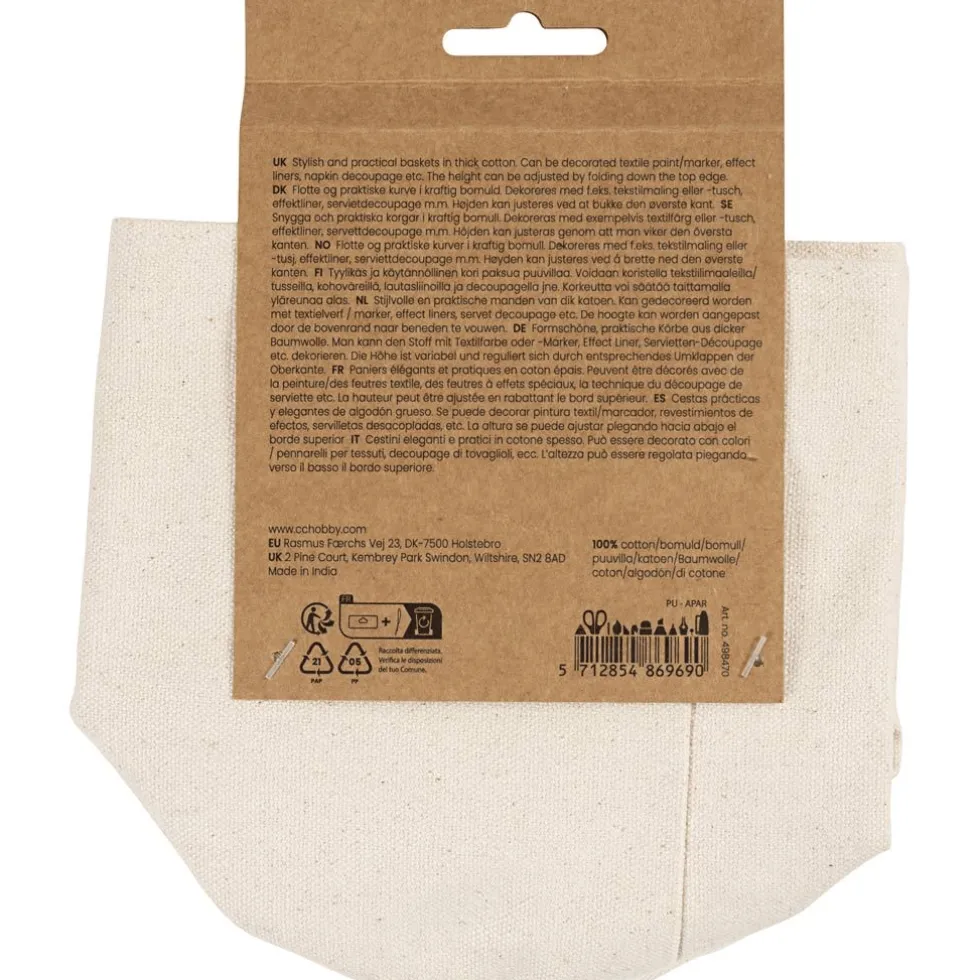 Kangaskori Ø9 cm – Koristele itse, 2 kpl
