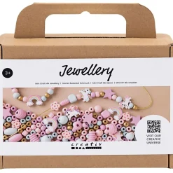 Koruaskartelusetti puuhelmillä - Pastellivärit