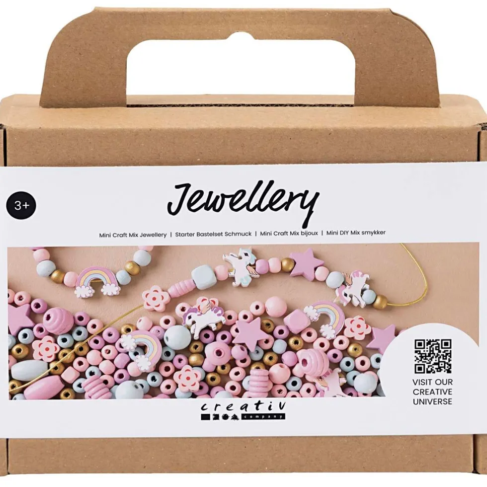 Koruaskartelusetti puuhelmillä - Pastellivärit