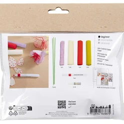 Kreppipaperi mini - Kukat väriloistolla, 3 kpl