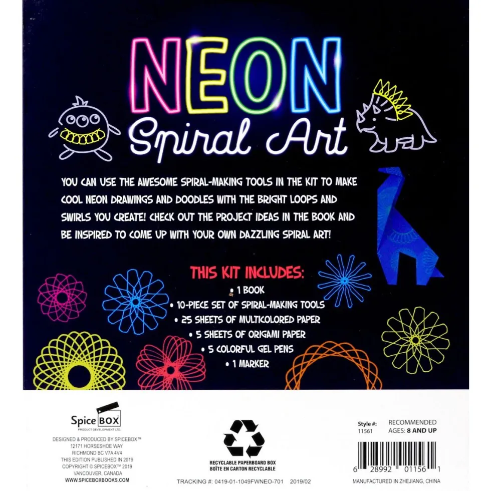 Luova askartelusetti – Neon Spiral Art