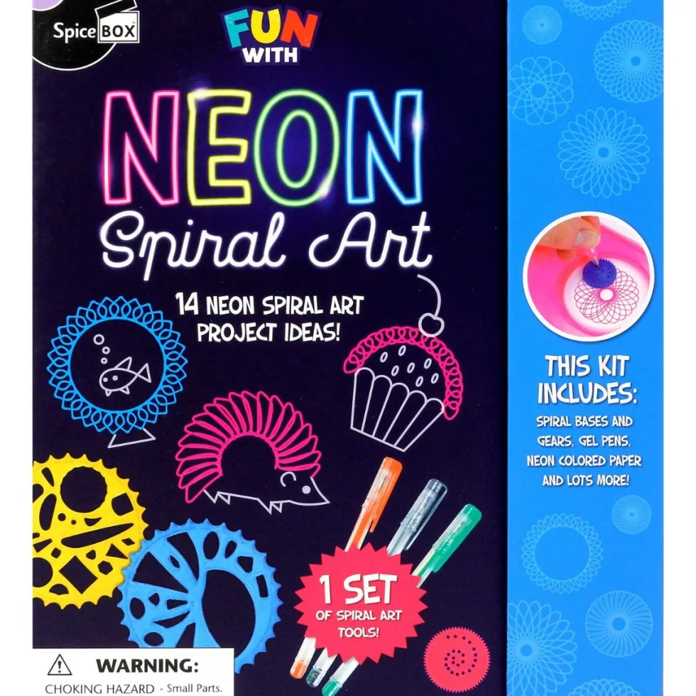 Luova askartelusetti – Neon Spiral Art