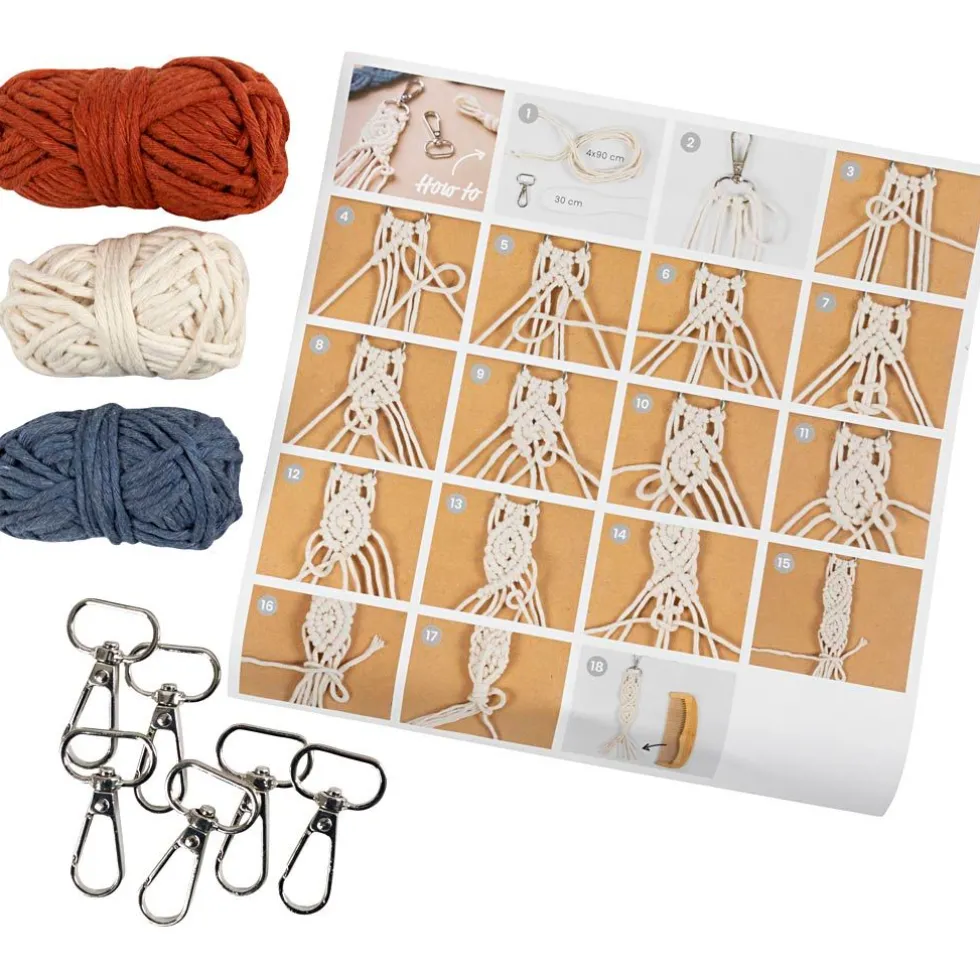 Macramé-setti mini - Avaimenperä