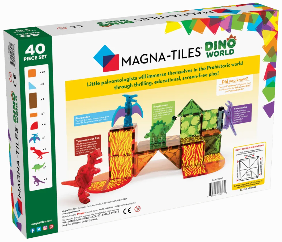 Magna-Tiles | Dino World, 40 kpl