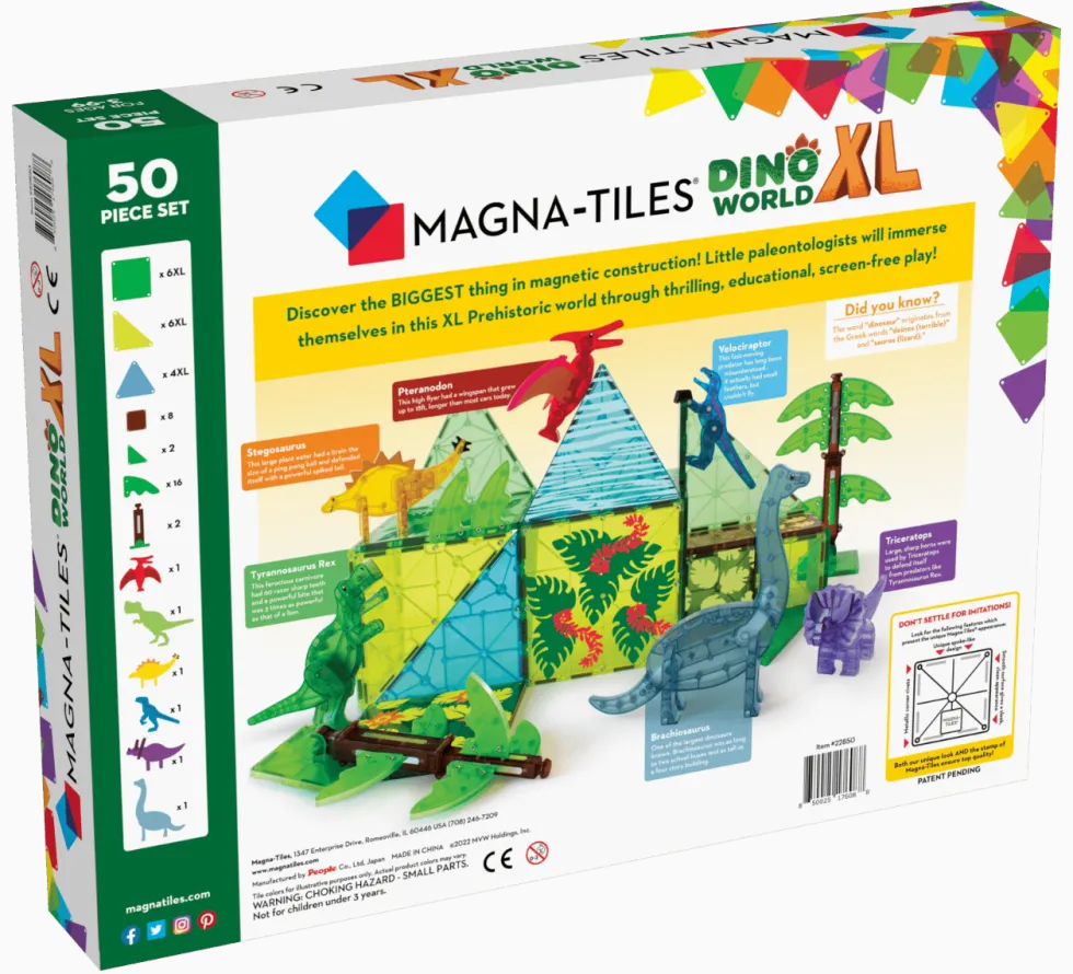 Magna-Tiles | Dino World XL, 50 kpl