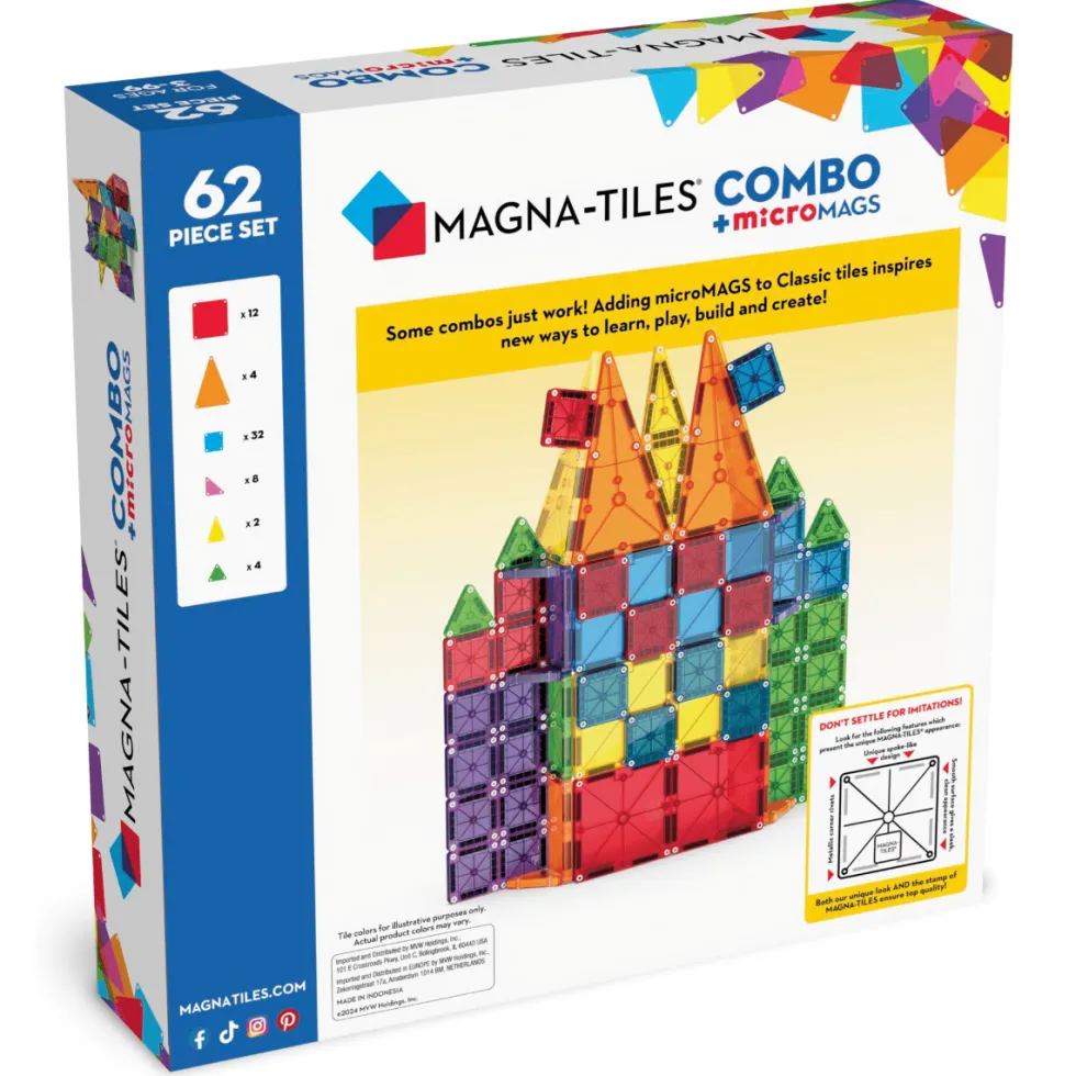 Magna-Tiles | microMAGS kombi, 62 kpl