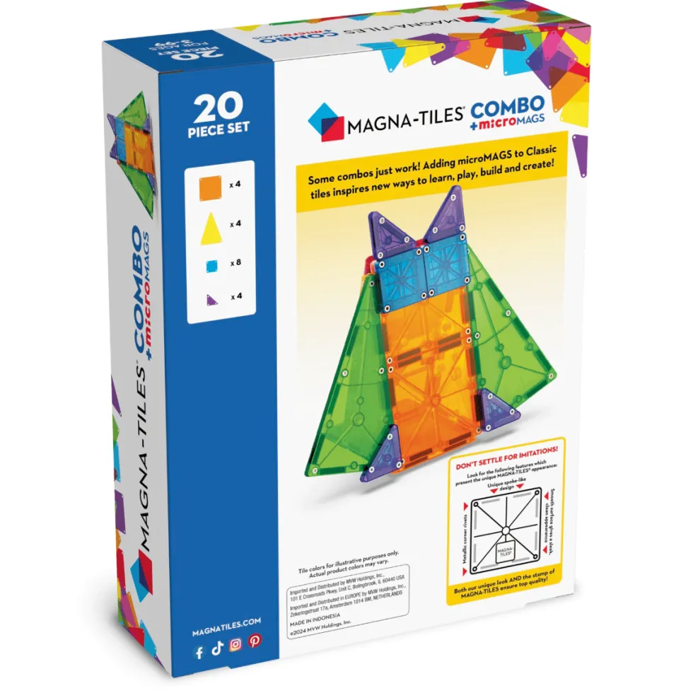 Magna-Tiles | microMAGS kombi, 20 kpl