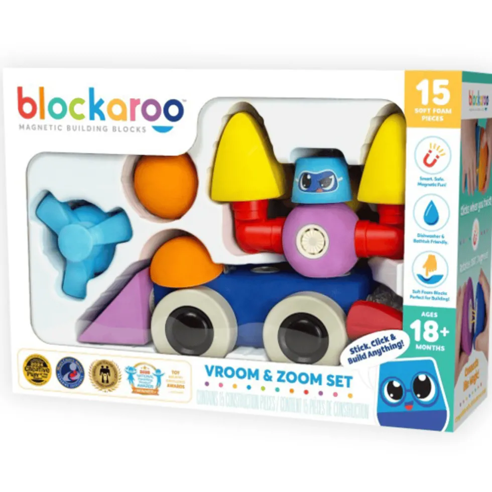 Magneettipalikat – Vroom & Zoom, 15 osaa