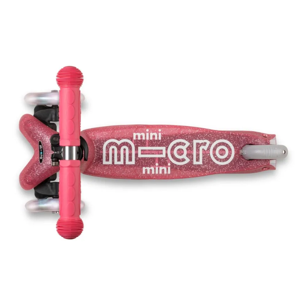 Micro potkulauta - Mini Deluxe Glitter LED, pinkki