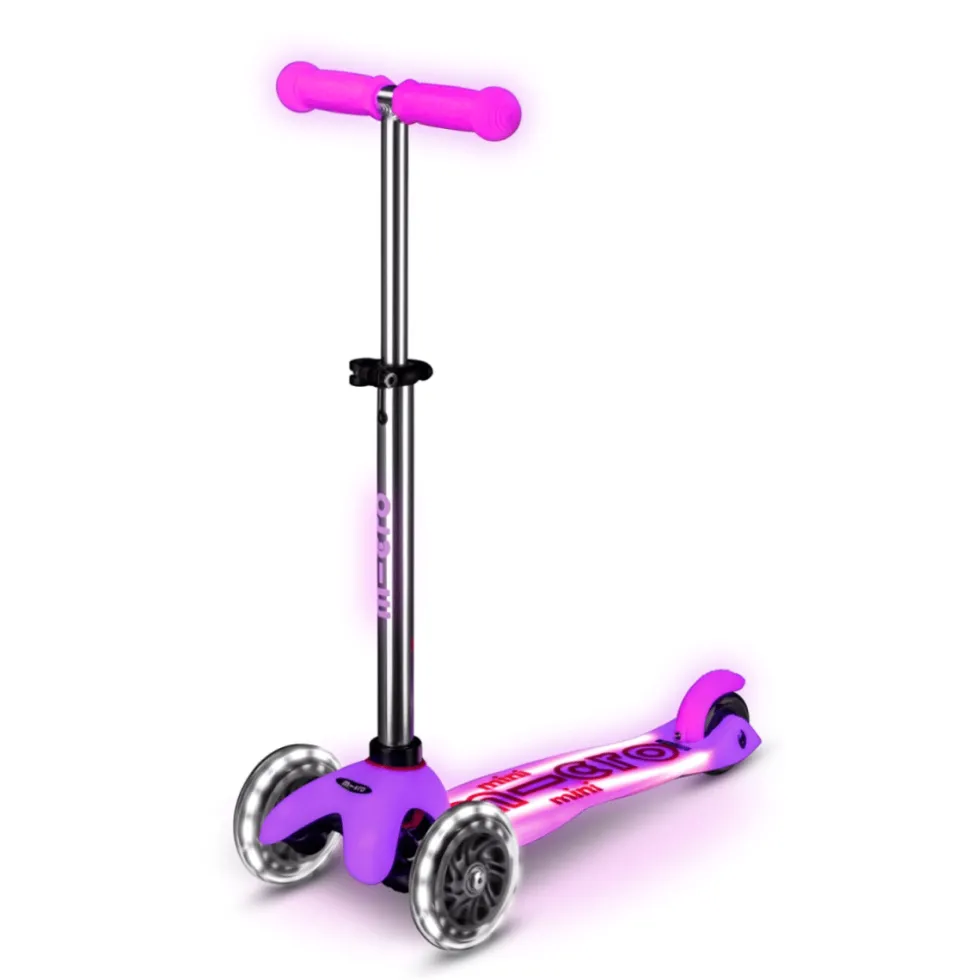 Micro potkulauta - Mini Deluxe Glow LED Plus, pink