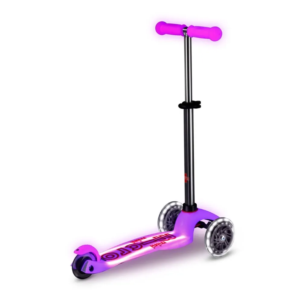 Micro potkulauta - Mini Deluxe Glow LED Plus, pink