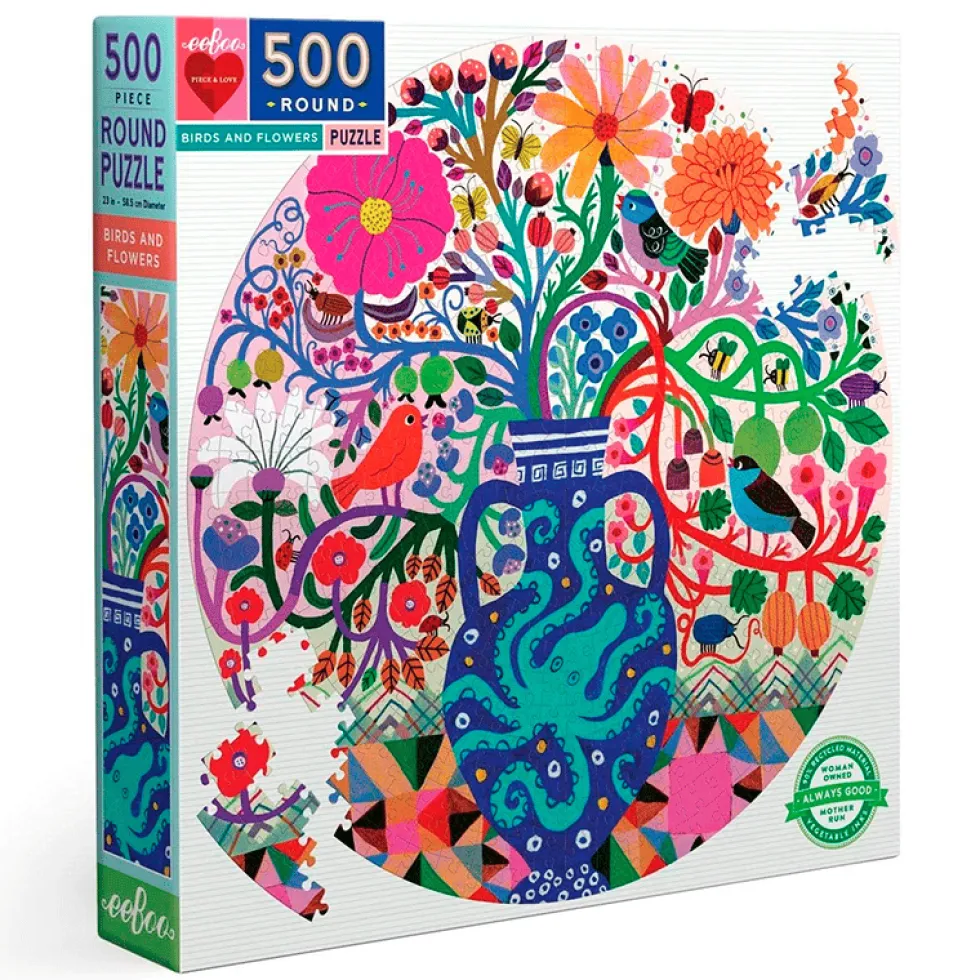 Palapeli 500 palalla - Linnut ja kukat