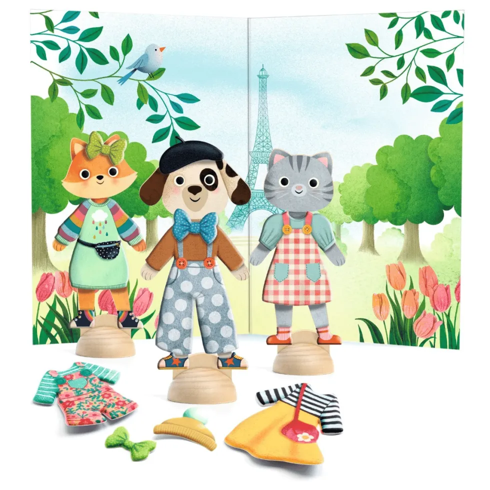 Paperinukke tarroilla - Bonjour Paris