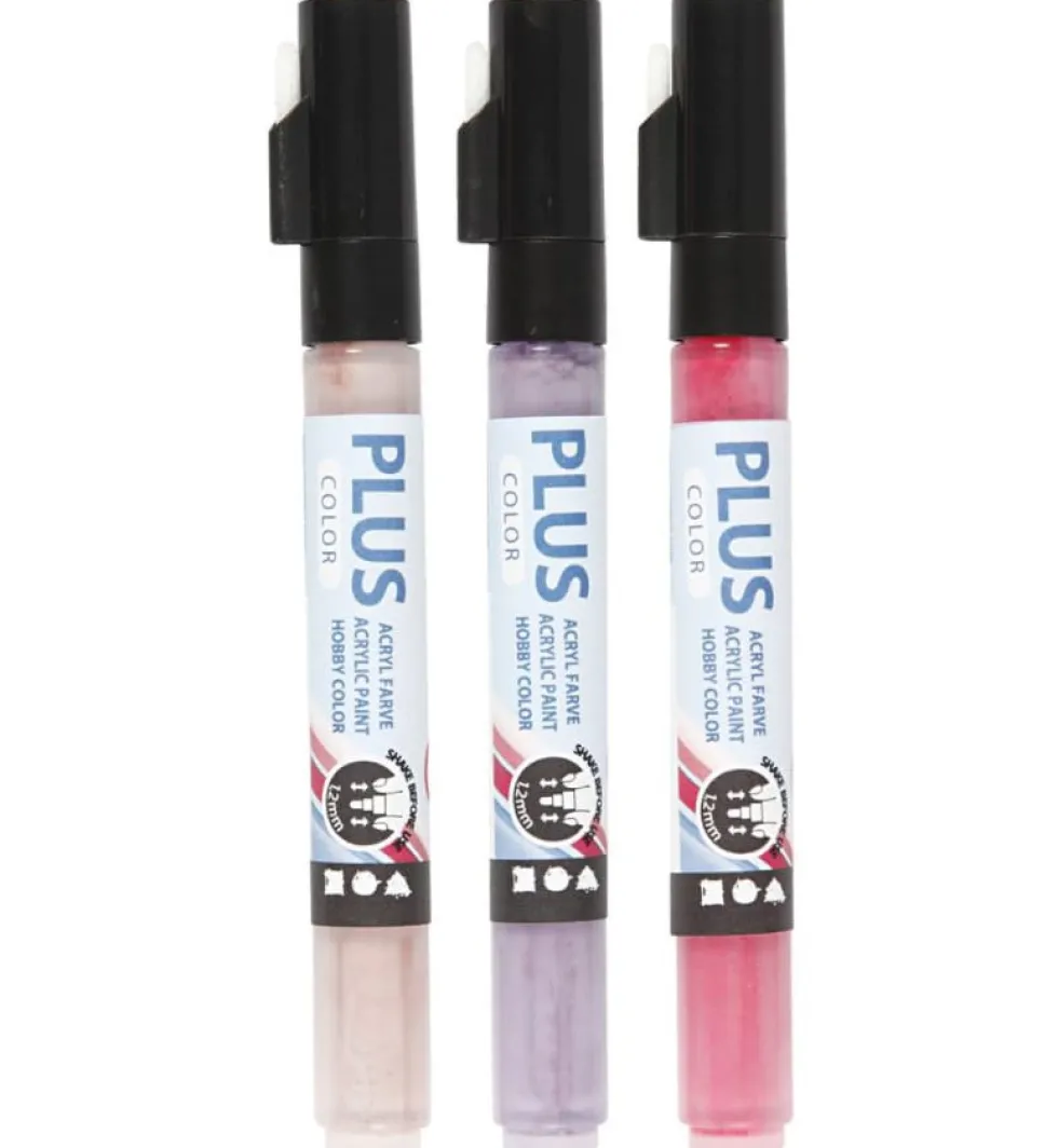 Plus Color -tussit - Pinkki/Liila/Roosa, 3 kpl