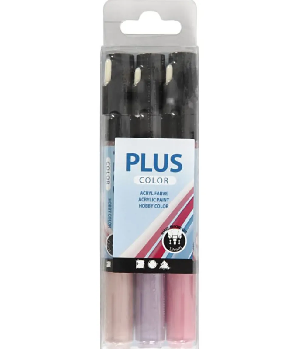 Plus Color -tussit - Pinkki/Liila/Roosa, 3 kpl