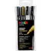 Posca PC-3M -tussit – Must./val./kult./hop., 4 kpl