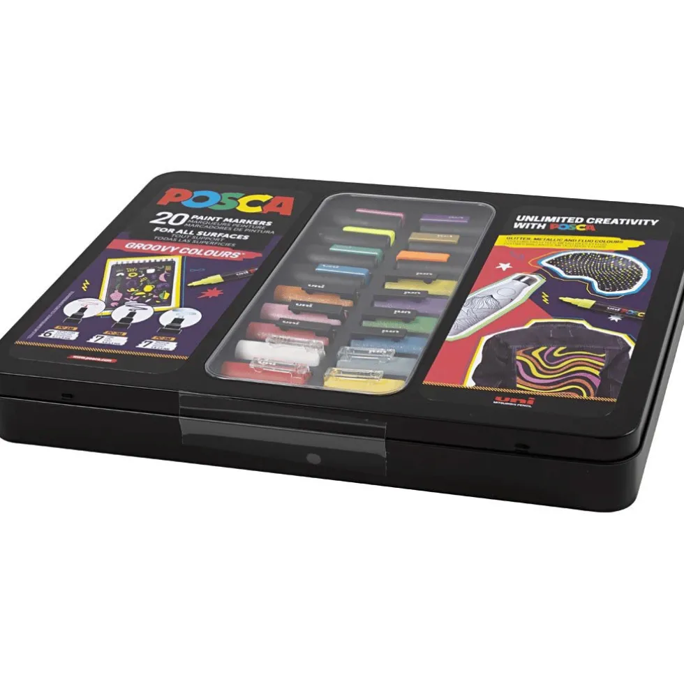Posca-tussit kotelossa – Groovy Colours, 20 kpl