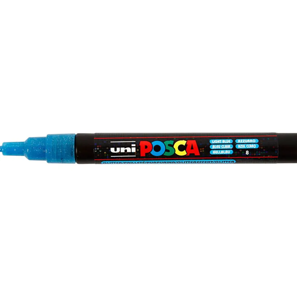 Posca tussit PC-3M - Glitter värit, 8 kpl