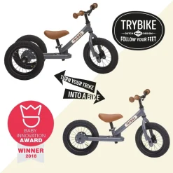 Potkupyörä - Trybike kahdella pyörällä, Harmaa