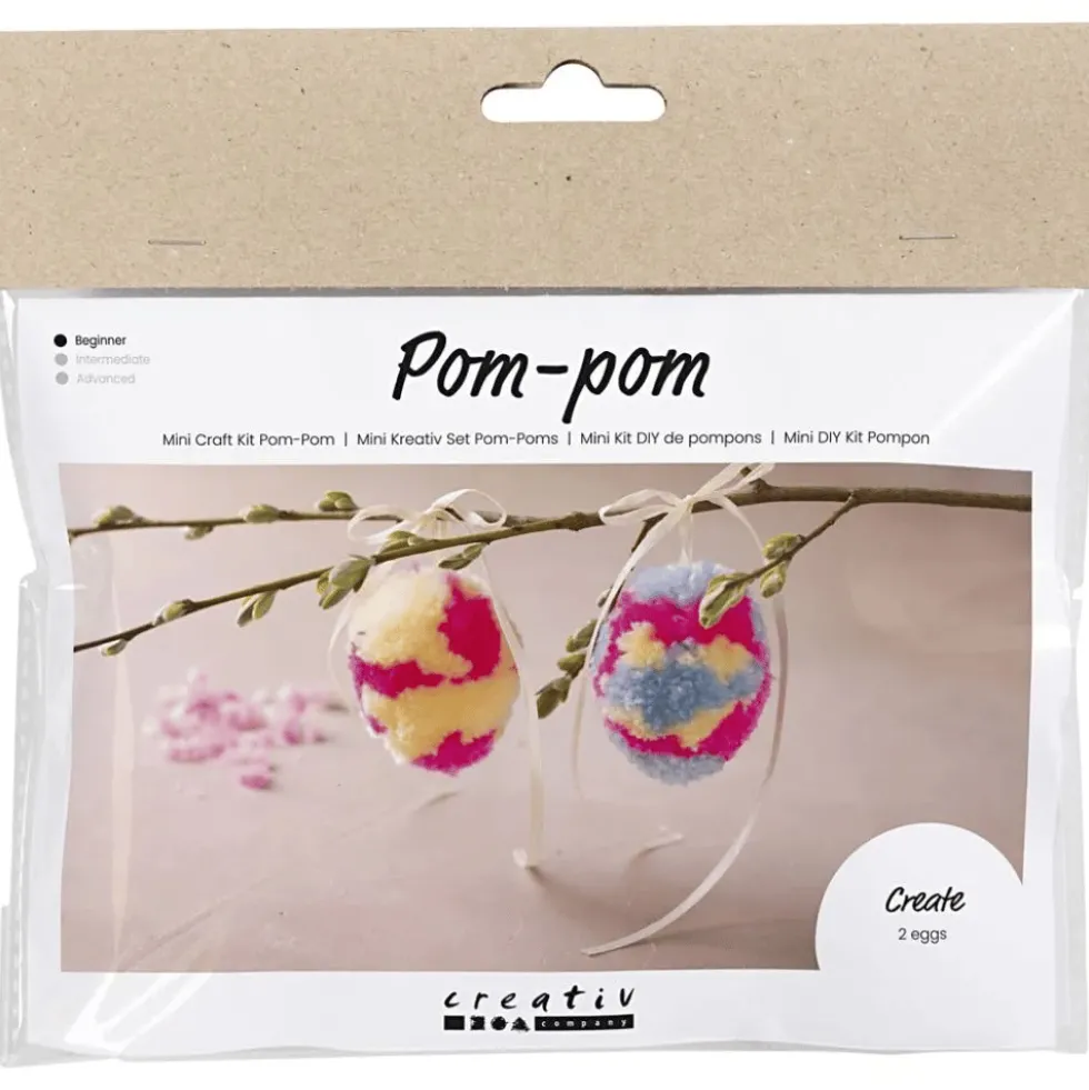 Pääsiäispussi - Tee pompom-pääsiäismunia, 2 kpl