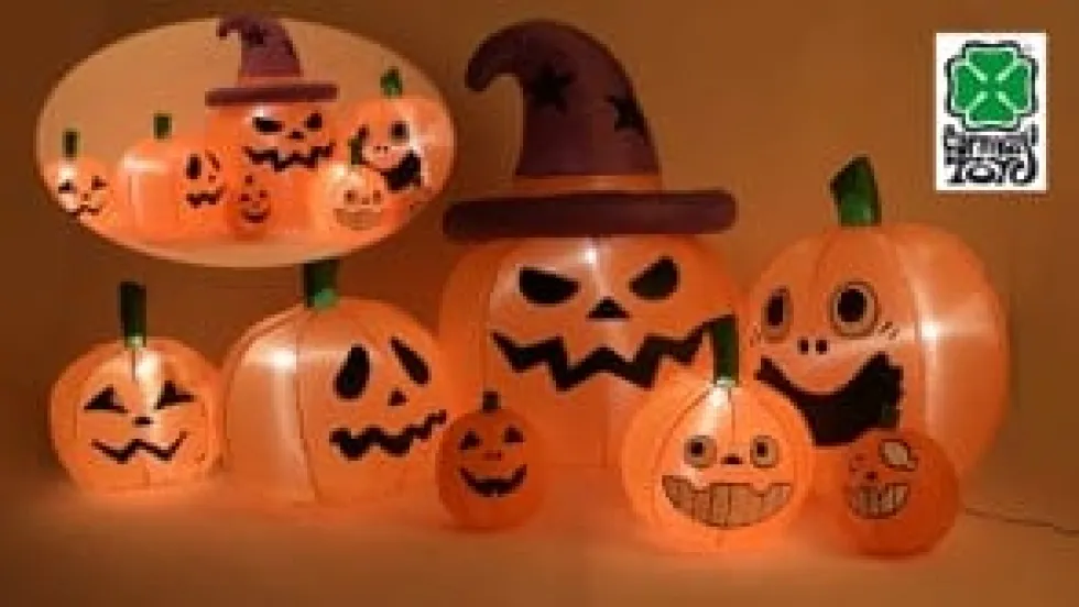 Puhallettava Halloween-kurpitsa valolla, 210 cm