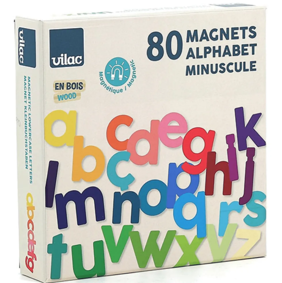 Puiset magneettikirjaimet - Pieni koko, 80 osaa
