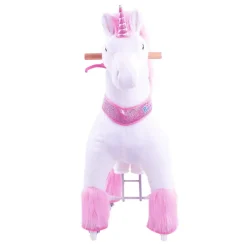 Ratsastettava yksisarvinen, pinkki, keskikoko