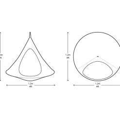 Riippumaja Ø120 cm - Ruskea