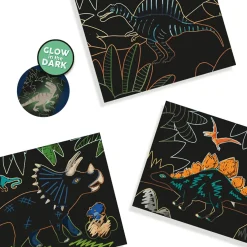 Scratch-kortti - Glow in the dark -dinot