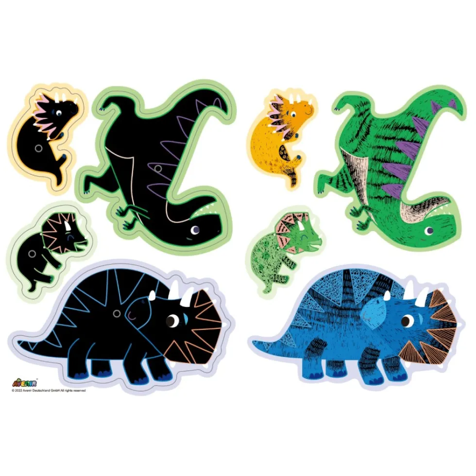 Scratch-onnittelukortit – Dinosaurukset, 3 kpl