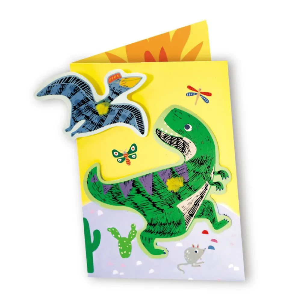 Scratch-onnittelukortit – Dinosaurukset, 3 kpl