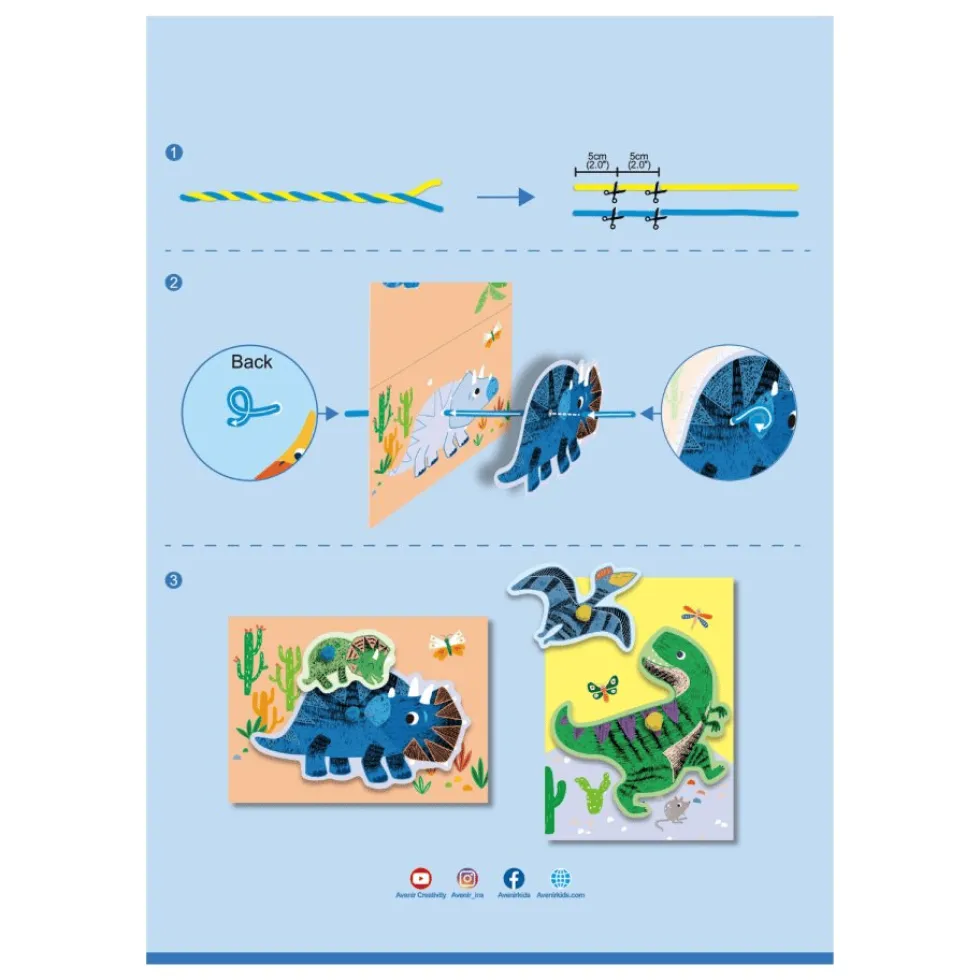 Scratch-onnittelukortit – Dinosaurukset, 3 kpl