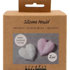Silikonimuotti - Fasettisydän, 2 kpl